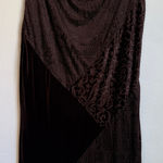 Notations Vintage Velvet Burnout Maxi Skirt Espresso Brown Plus Size 1X Pull On Photo 0