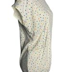 Vintage 80s Boxy T Shirt Top M White Square Dots Pockets Short Sleeve Size M Photo 4