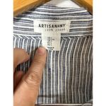 Artisan NY  Button Up Large Blue White Striped Linen Long Sleeve Coastal Photo 7