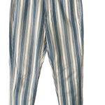 American Eagle AE Blue White Striped Nautical High Waisted Mom Jeans Size 6 Long Photo 0