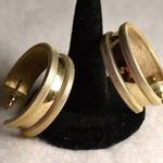 Vintage Chunky Statement Textured Gold Tone Hoop Stud/Post Earrings 1960's Photo 0