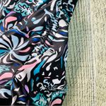 Yonique Size XL Swim Shorts Floral w/Side Ruching w/Stretch Waistband Blue Photo 2