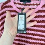VERO MODA  Pink Brown Striped Open Knit Cropped Pullover Sweater XS NWT Beach Photo 5