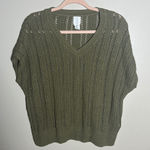 Joie  Olive Knit Short Sleeved Sweater | Medium‎ Photo 0