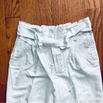 Loft  Paper Bag Waist Cotton Linen Ankle Straight Leg White Pants Women’s Size S Photo 2