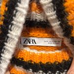ZARA Striped Orange and Black Turtleneck Sweater Photo 1