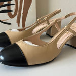 Tuckernuck NEW  FS/NY Black Baton Camel‎ Nappa Leather Slingback Mules Size 10 Photo 0