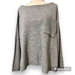 Pink Lily  size small women’s oversized grey sweater with front pocket side slots Photo 9