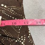 AA Studio AA 18W Brown Green Floral Print Side Ruched Faux Wrap Front Dress Photo 8