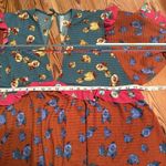 Anthropologie Mini Dress Size XL Ruffled Bell Sleeve Plunging V-Neck Floral Photo 13