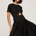 Bibhu Mohapatra Collective Black Cutout Fringe Asymmetric Midi Dress Size 14 Photo 4