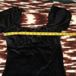 Whimsygoth Gothic Black Velvet Ruched Bust Sweetheart Romantic Mini Dress Short Sleeve Aline #fairygrunge #cottagecore #whimsy #subversive #steampunk schoolgirl preppy minimalist Size M Photo 4