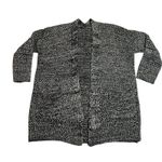 Women's Open Front Long Line Knit Cardigan Size Large Cozy Outdoors Casual Black Photo 0
