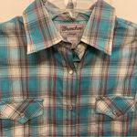 Wrangler Ladies  Turquoise  Size Medium Pearl Snap Button Up Blouse.         1773 Photo 3