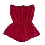 Honey Punch  Boutique Strapless Embroidered Maroon Red Women’s Romper Size Medium Photo 1