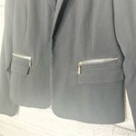 Calvin Klein  Black Cropped Zipper Pocket Blazer Jacket Size Medium Photo 2