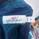 Vineyard Vines  Women’s Blue and Green Plaid Relaxed Button Down Shirt Size 8 EUC Photo 6