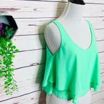 Iris Mint Green Layered Flounce Festival Crop Top Tank Top Size Small Photo 5