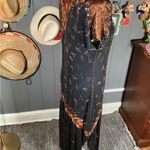 Black & Bronze Sequin Embellished Flutter Sleeve Midi Dress Photo 3