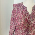 AVARA Boho Paisley Ruffle Blouse – Size Large Red Photo 1