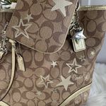 Coach Tan and Gold Star-Patterned Tote Bag with Matching Wristlet Photo 8
