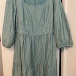 Ava & Viv Women's Plus Size Balloon 3/4 Sleeve A-Line Dress - Teal Blue Size: X Photo 3