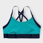 The North Face  FlashDry Motivation Studio Sports Bra in Billiard Green Navy | LG Photo 0