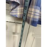 LC Lauren Conrad  Blue/Gray Plaid Short Flutter Sleeves Keyhole‎ Size XS Soft Photo 2