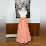 Darling Vintage 1970s Peach Bridesmaid/Prom Gown! White Size 8 Photo 3