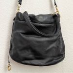 Henri Bendel  Black Pebbled Leather Turnlock Satchel Crossbody Shoulder Bag Photo 6