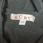 Ruby  Black Glitter Ruched Spaghetti Strap Long Dress Women's Size M Gothic Glam Photo 4