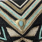 Mary Frances Beaded Handbag Purse Black Chain Strap Arrowhead Gem Embellish EUC Photo 3