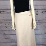 LA BOUTIQUE Wool Wrap cream Skirt with Horn button closing size 6 Photo 1