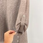 Ali Miles Women's Tan Textured Linen Blend Tunic Top w/ Metallic Shimmer Large Brown Photo 2