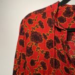 Free People Women's size XS Mia Tunic Red Floral V-neck Blouse Boho Pirate Top Photo 3