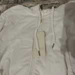 NWT Milanpavilion White Crop Zip Up Hoodie Size Medium Photo 2