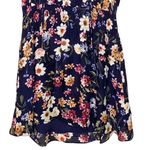 Parker π Floral Silk A-Line V Neck Dress π Scalloped Ruffles π Navy π XS Photo 5