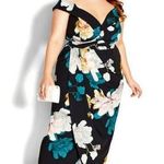 City Chic New! Floral Glow Maxi Dress - black, size 12 Photo 0