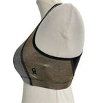 Good American  Size 0 Sports Bra Black Gold Silver Mesh Photo 3