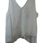 Gazelle White Embroidered Asymmetrical Tank Top Sheer Size M Size M Photo 0