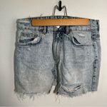 ZARA Trafaluc Cut Off Denim Mini Skirt Acid Wash Photo 1