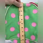 New Humor Canvas Duffle Bag Bright Green with Hot Pink Dots‎ Zipper Closure Photo 6