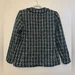 Ann Taylor Tweed Shimmer Green V-Neck Cardigan Jacket Size 8 Photo 3