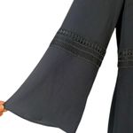 Ann Taylor Black Lace Trim Flare Sleeve Midi Dress Photo 2