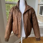 Vintage 80s Adventure Bound Distressed Brown Leather Bomber Jacket Size Medium Photo 1