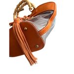 Miu Miu Orange Suede PVC Top Bamboo Handle Bag Photo 14