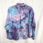 Old Navy  Large Top Handmade Tie Dye Shirt Button Up Long Sleeve‎ Purple Blue 904 Photo 2