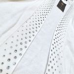 JM Collection  Women's NWT White Rhinestone Studded Open Long Cardigan Sweater M Photo 2