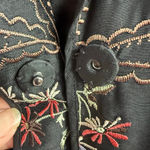 Coldwater Creek Silk Floral Embroidered Blazer Jacket Black Cottagecore M Photo 13