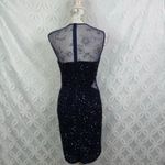 Parker  Black‎ Illusion Sequin Blue Cocktail Sheath Mini Dress Size L NWOT $460 Photo 7